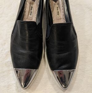 Miu Miu Metal Cap Toe Sneakers